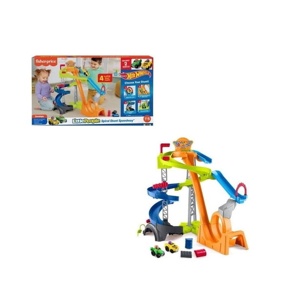 Juguete para Bebés Fisher Price Hot Wheels Pista de Carreras y Choques