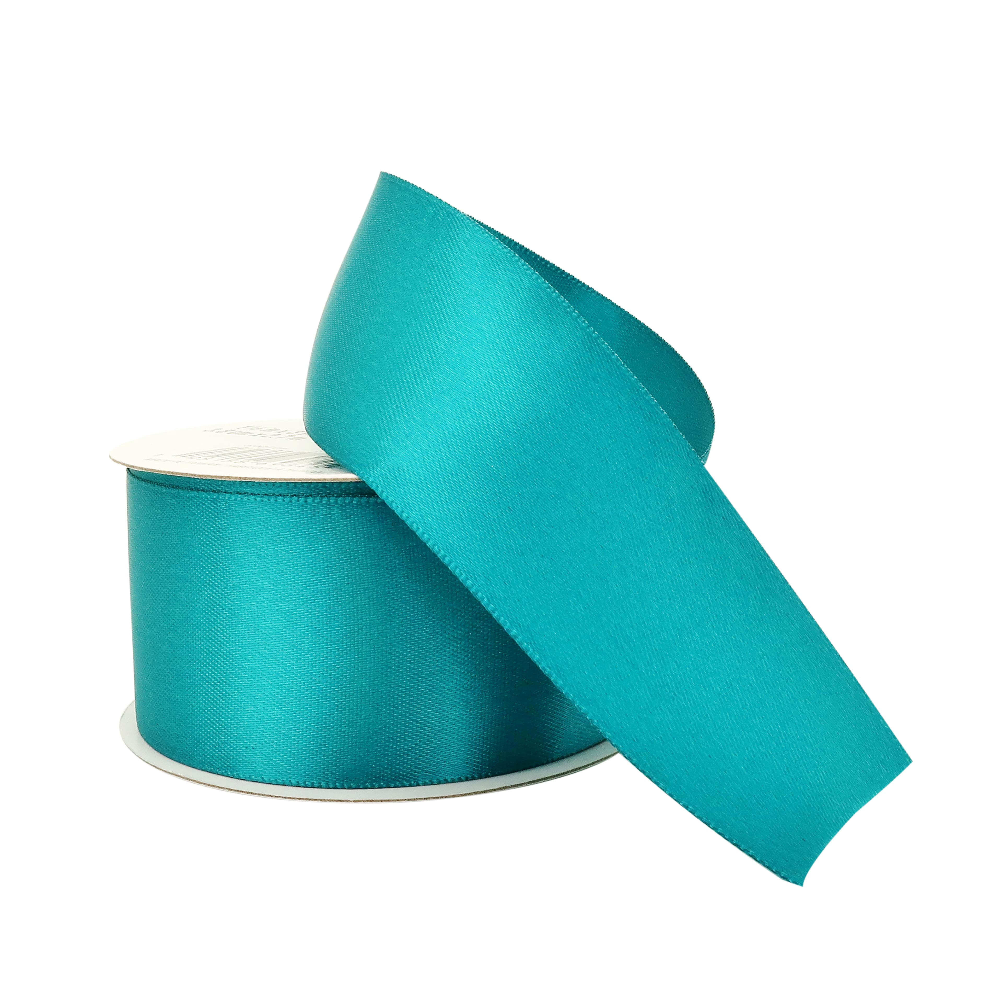 1.5" x 3yd. Dark Turquoise Satin Ribbon by Celebrate It – Non-Wired Woven Selvage Edge - Ideal for Gift Wrapping - Crafts & Decor - 12 Pack