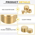 thumbnail image 3 of 4Pcs Brass Pipe Plug Fitting, 1/16" BSP Male Internal Hex Thread Socket Pipe Plug, 3 of 6