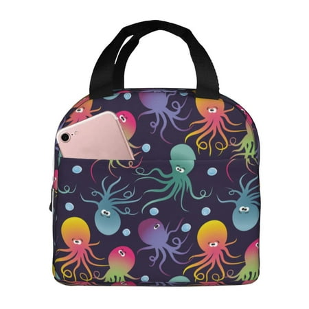 Insulated Lunch Bag for Women Men - Gradient Octopus Leakproof Cooler Lunch Box for Women Men  Lunch Tote Bags for Work School Picnic Travel