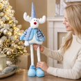 thumbnail image 2 of Christmas Telescoping Plush Toys, Cute Stretchable Standing Striped Reindeer Stuffed Toys, Christmas Decorations for X-mas Party Display and Holiday Present for Plush Toy Enthusiasts, Blue, 2 of 3