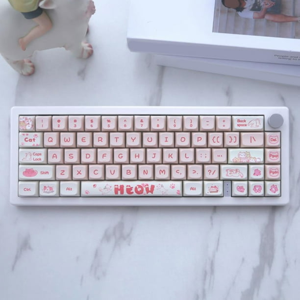 133 teclas/juego de teclas PBT Teclas de teclado de personalización XDA (rosa)