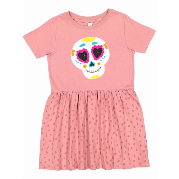 Inktastic Decorated Skull Girls Toddler Dress