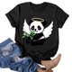 thumbnail image 2 of Camiseta estampada de manga corta con estampado de animales para mujer, cuello redondo, informal, suelta, blusas, camisas, túnicas Pompotops hkajfhjk462392, 2 of 5