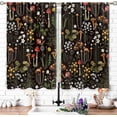 thumbnail image 3 of Retro Mushroom Small Kitchen Curtains Rustic Botanical Window Treatment Plant Herb Vintage Cafe Short Curtains for Bathroom Dining Laundry Room Flower Floral Tier Treatment Drapes 27.5x39 inch, 3 of 6