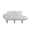 thumbnail image 2 of Grey Geometric Futon Couch, Vintage Retro Style Mosaic Ornament Checkered and Striped Design, Daybed with Metal Frame Upholstered Sofa for Living Dorm, Loveseat, Pale Grey and White, by Ambesonne, 2 of 4