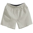 thumbnail image 5 of Huanglei Men's Casual Shorts ,Linen Drawstring Waist Loose Fit Shorts For Men Solid Color Casual Beachwear 3/4 Length Summer Trousers (Gray ,Large), 5 of 5