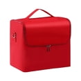thumbnail image 1 of Redempat Travel Makeup Bag Portable Multi-layer Waterproof Cosmetic Organizer Case Zipper Pouch Large Capacity Purse Compartments Red, 1 of 6