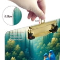 thumbnail image 4 of Plastic Clipboard Acrylic Hanging Clip Board with silver Low Profile Office School Supplies 12.5x9 Bluebirds and Forests, 4 of 9