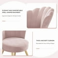 thumbnail image 4 of Hawsaiy Modern Velvet Accent Chair Set of 2 with Gold Metal Legs,Upholstered Vanity Chair for Bedroom, Makeup Room, or Living Room，Pink, 4 of 8
