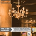 thumbnail image 4 of Sunlite LED Filament CA11 Flame Tip Chandelier Light Bulb 5 Watts (60W Equivalent), Candelabra E12 Base, Dimmable, UL Listed, 2700K Warm White, 6 Pack, 4 of 6