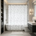 thumbnail image 6 of Sahpxhe Shower Curtain Waterproof Plastic Shower Curtain Liner,Stylish Pattern Bathroom Decor Bathroom Partition for Home,Hotel,Dorm,Quick-Dry,70.87X70.87in,White, 6 of 7