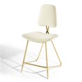 thumbnail image 1 of Counter Stool Chair, Velvet, Metal Steel, Ivory White, Modern Contemporary Urban Design, Bar Pub Cafe Bistro Hotel Restaurant Hospitality, 1 of 9