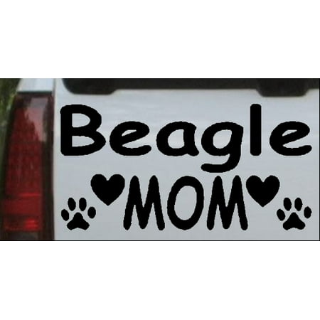 

Beagle Mom With Dog Paw Prints Car or Truck Window Decal Sticker
