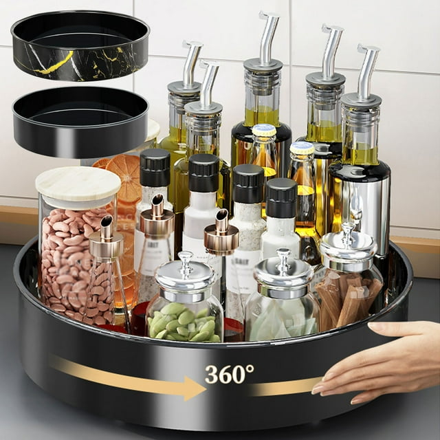 Xihbxyly Bandeja para Refrigerios, Organizador de 5 Compartimentos, Almacenamiento Giratorio de Alimentos, Diseño de Plástico Duradero, Almacenamiento Multiusos para Frutos Secos, Frutas Deshidratada