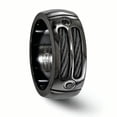 thumbnail image 5 of Edward Mirell Black Ti Cable & Spinel Sterling Silver Bezel 9.5mm Band EMR222, 5 of 6