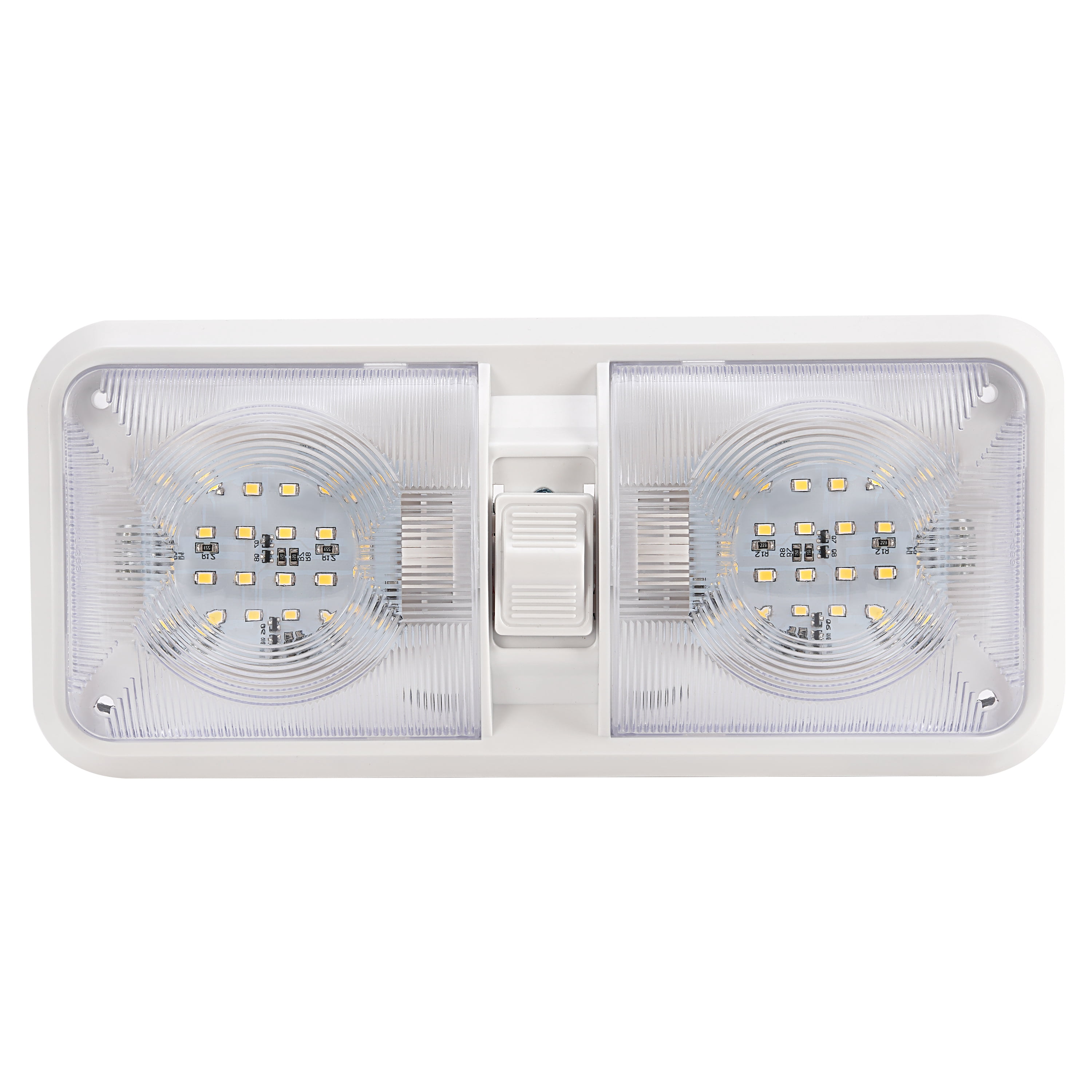 KOJEM 5PCS RV Ceiling Double Dome Lights 12v Ceiling Fixture RV Interior Led Ceiling Light Boat Camper Trailer Natural White 4000-4500K