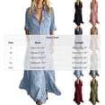 thumbnail image 3 of Blmnix Long Dresses Woman Dress Button Down Fit & Flare Flowy Dress Dress Gray Maxi Collared 3/4 Sleeve Exterior Pocket Summer Dresses XL, 3 of 6
