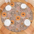 thumbnail image 2 of Pioneer Flower Floral Print Pattern Round Fitted Tablecloth with Elastic Edge,Dining Table Cover Waterproof,Outdoor Round Tablecloth for Camping,Dining,Indoor and Outdoor, 2 of 7