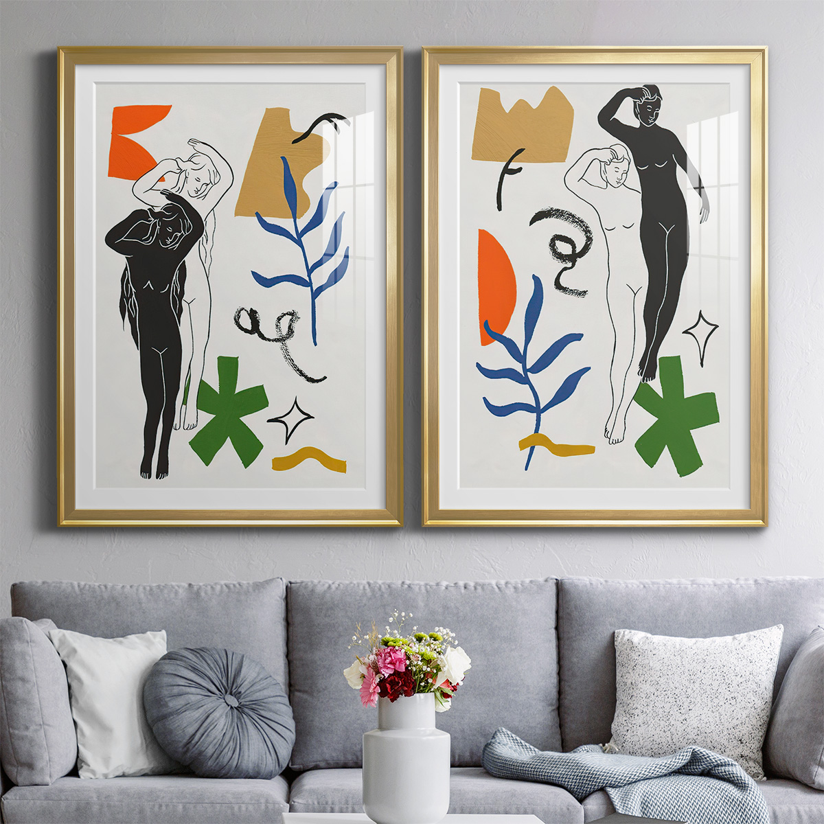 Wexford Home Starry Venus I Premium Framed Print, 22.5" x 30.5" - Ready to Hang, Gold (Set of 2)