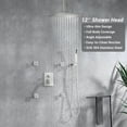 thumbnail image 5 of Shower Jets Rain Shower System with 12'' Ceiling Shower & Hand Shower, Overhead Full Body Shower System with Body Spray Jets Brushed Nickel Rain Shower Set, 5 of 10