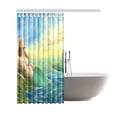 thumbnail image 2 of ARTJIA Sunset Ocean Shower Curtain, Princess Fantasy Mermaid Polyester Fabric Shower Curtain Bathroom Sets 66x72 Inches, 2 of 3