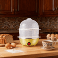 thumbnail image 5 of Double Layer Boiled Eggs Breakfast Maker, Automatic Electric Egg Cooker Steamer for 14 Eggs, Quick & Even Cooking for Hard Boiled Eggs, Durable Stainless Steel, Compact & Easy to Clean Design, 5 of 11