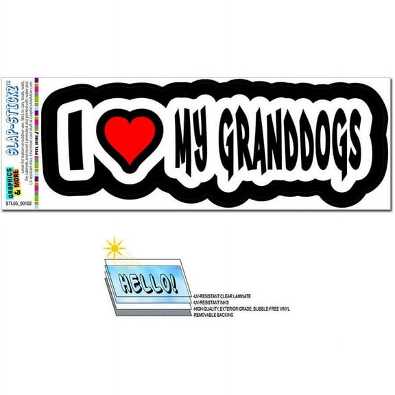 I Love Heart My Granddogs Automotive Car Window Locker Bumper Sticker