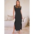 thumbnail image 6 of ANRABESS Summer Casual Sleeveless Maxi Dress for Women Crewneck Loose Split Wrinkle-Free Travel Vacation Long Dress Beach Sundress with Pockets Black S, 6 of 12
