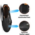 thumbnail image 2 of Men's Casual Leather Boots Slip On Walking Mid Top Non-Slip Driving Shoes Handmade Stitch Comfortable Lightweight Black 7.5 US, 2 of 7