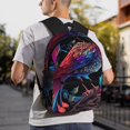 thumbnail image 6 of Pofeuu Artistic Colorful Bird Print Laptop Backpack Travel Canvas Backpack for School Lightweight and Comfortable Backpack College Backpack Schoolbag, 6 of 6