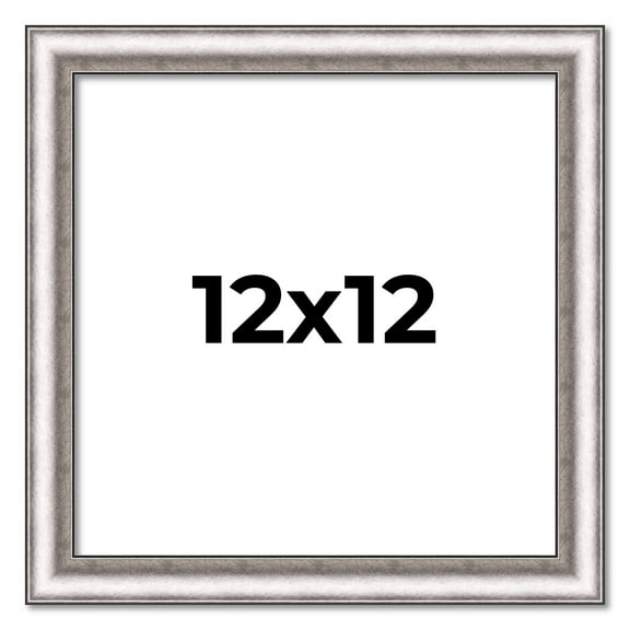 12x12 Frame Silver Real Wood Picture Frame Width 1.25 Inches | Interior Frame Depth 0.5 Inches |