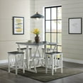 thumbnail image 3 of Martin Svensson Home Del Mar 5 Piece Table and Stool Set White and Grey, 3 of 13