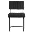 thumbnail image 5 of Side Dining Chair, Set of 2, Black, Fabric, Metal, Mid Century Kitchen Cafe Bistro Hospitality Restaurant, Modern Contemporary HB34851, 5 of 11