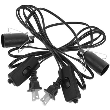 2 Pcs E12 Wire Light Accessories Himalayan Lamps Cord Replacement Socket Plug