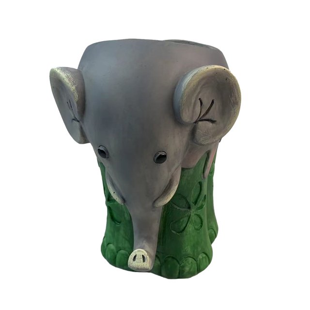 Elephant Planter Statue Decor - Succulent or Flower Pot for Kitchen Dining or Living Room Displays -6 Inch