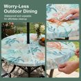 thumbnail image 5 of Round Outdoor Tablecloth with Umbrella Hole and Zipper, Teal Red Turtle Coastal Tablecloth with Elastic Waterproof, Summer Beach Nautical Coral Starfish Patio Table Covers for 31" - 35" Pool Tables, 5 of 9