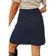 thumbnail image 3 of Falda Botón Delantero Cintura Alta Bolsillos Laterales Color Sólido Fibra De Poliéster Falda Casual Azul L, 3 of 6