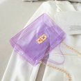thumbnail image 5 of Bolsas De Hombro Bolso de mensajero transparente de verano a la moda, Bolso con solapa de Color sólido con cadena de vacaciones para mujer, 5 of 5