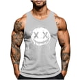 thumbnail image 2 of Camiseta sin mangas de cuello redondo para hombre, con estampado de Halloween, cuello redondo, estilo informal, deportiva, para hombre, 2 of 5