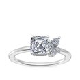 thumbnail image 1 of 0.70 T.C.W Asscher Shape Natural Diamond Latest Design Solitaire Wedding Ring for Ladies Solid 14K White Gold Size 8, 1 of 1