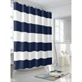 thumbnail image 3 of Navy Blue White Stripes Simple Shower Curtain, Geometric Waterproof Shower Curtain Set with 12 Hooks Lightweight Washable Fabric Shower Curtains for Bathroom 36x72 Inches, 3 of 6