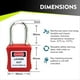 thumbnail image 3 of Etiquetas y Candados de Bloqueo y Etiquetado Etiqueta de Seguridad Roja Kit de Bloqueo de Fácil Identificación Cerraduras de Etiquetado Candado con Bloqueo Rojo Etiqueta de Salida, 3 of 5