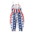 thumbnail image 4 of Herrnalise Girls Children's Summer Independence Day Romper Sling Sleeveless Backless Short Jumpsuit Clearance, 4 of 8