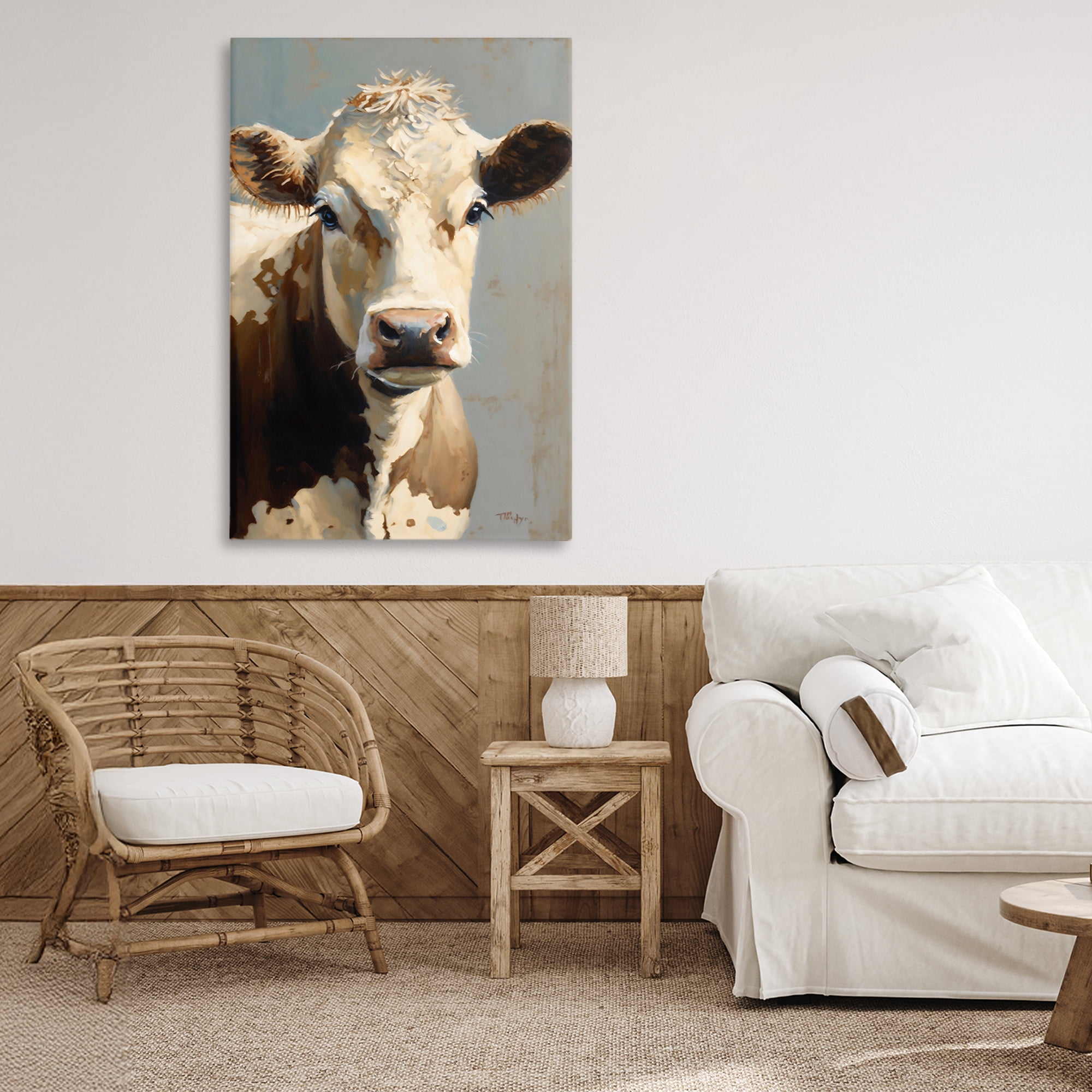 Stupell Industries Farmhouse Cow with Gentle Gaze Canvas Wall Art, design by Creative Studio
