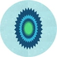 thumbnail image 1 of Ahgly Company Indoor Round Patterned Butterfly Blue Area Rugs, 5' Round, 1 of 6