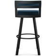 thumbnail image 4 of Amisco Travis 30 In. Swivel Bar Stool - Dark Blue Velvet / Black Metal, 4 of 9