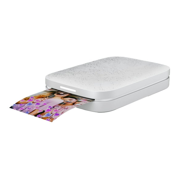 HP Sprocket 200 - Printer - color - zink - 2 in x 3 in up to 0.7 min/page (color) - capacity: 10 sheets - Bluetooth 5.0 - luna pearl - with HP ZINK Sticky-Backed Photo Paper (10-sheets)