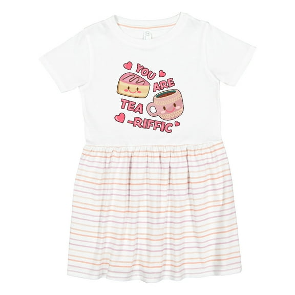 Inktastic Valentine You Are Tearrific with Cute Tea Cup and Pastry Girls Toddler Dress
