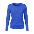thumbnail image 2 of Womens Tops, Women's Round Neck Cardigan Knitted Long Sleeved Large Yards Loose Solid Color Short Sweater Jacket Cardigan, 2 of 4